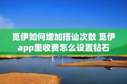 觅伊如何增加搭讪次数 觅伊app里收费怎么设置钻石