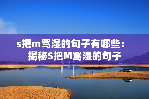 s把m骂湿的句子有哪些： 揭秘S把M骂湿的句子