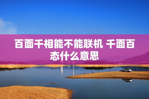 百面千相能不能联机 千面百态什么意思