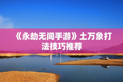 《永劫无间手游》土万象打法技巧推荐