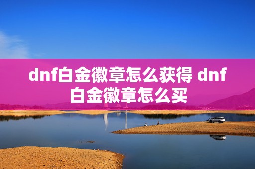 dnf白金徽章怎么获得 dnf白金徽章怎么买