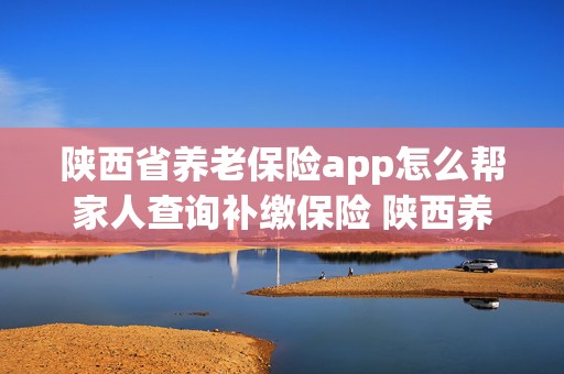 陕西省养老保险app怎么帮家人查询补缴保险 陕西养老保险app如何帮家人缴费