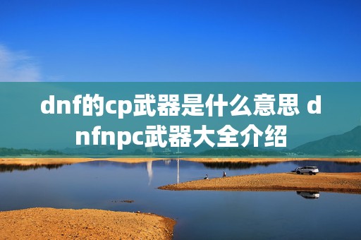 dnf的cp武器是什么意思 dnfnpc武器大全介绍