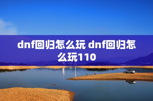 dnf回归怎么玩 dnf回归怎么玩110