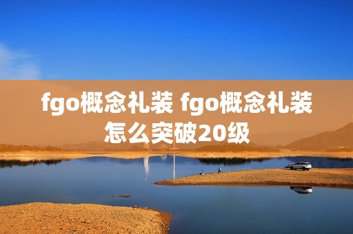 fgo概念礼装 fgo概念礼装怎么突破20级