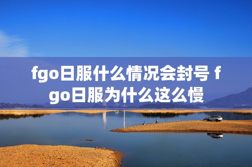 fgo日服什么情况会封号 fgo日服为什么这么慢