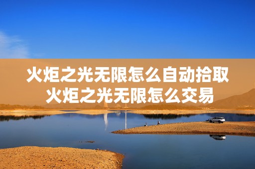 火炬之光无限怎么自动拾取 火炬之光无限怎么交易