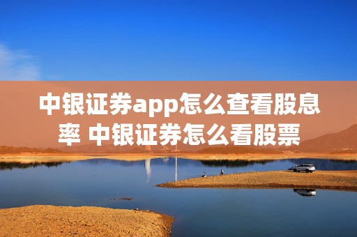 中银证券app怎么查看股息率 中银证券怎么看股票