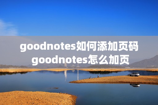 goodnotes如何添加页码 goodnotes怎么加页