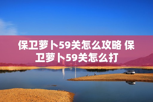 保卫萝卜59关怎么攻略 保卫萝卜59关怎么打