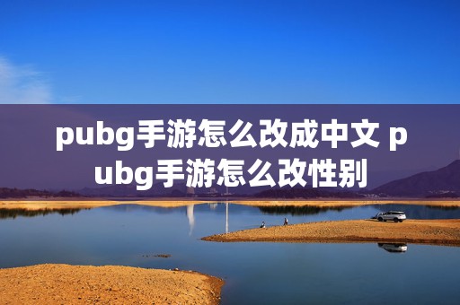 pubg手游怎么改成中文 pubg手游怎么改性别