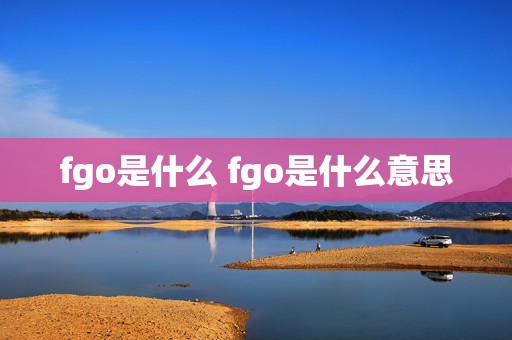 fgo是什么 fgo是什么意思