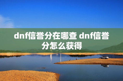 dnf信誉分在哪查 dnf信誉分怎么获得