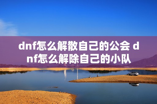 dnf怎么解散自己的公会 dnf怎么解除自己的小队