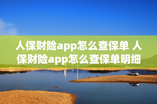 人保财险app怎么查保单 人保财险app怎么查保单明细