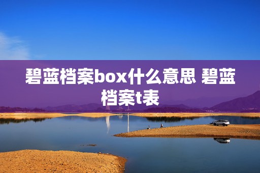 碧蓝档案box什么意思 碧蓝档案t表