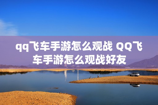 qq飞车手游怎么观战 QQ飞车手游怎么观战好友