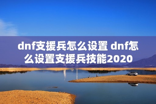 dnf支援兵怎么设置 dnf怎么设置支援兵技能2020