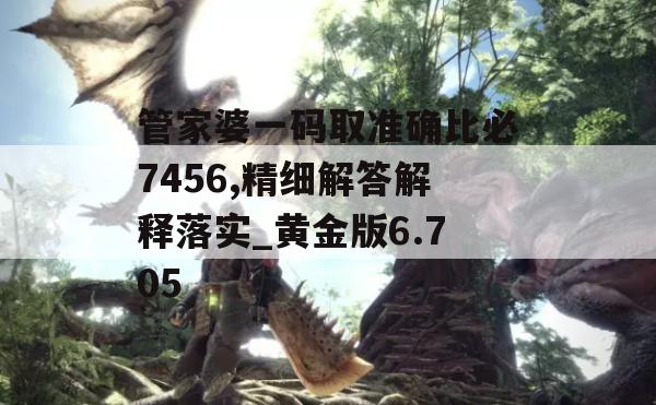 管家婆一码取准确比必7456,精细解答解释落实_黄金版6.705