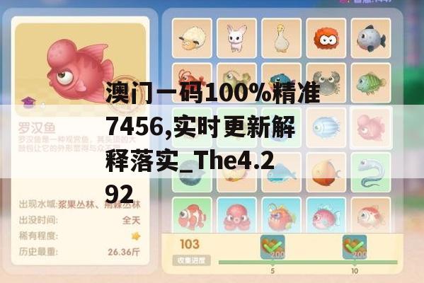 澳门一码100%精准7456,实时更新解释落实_The4.292