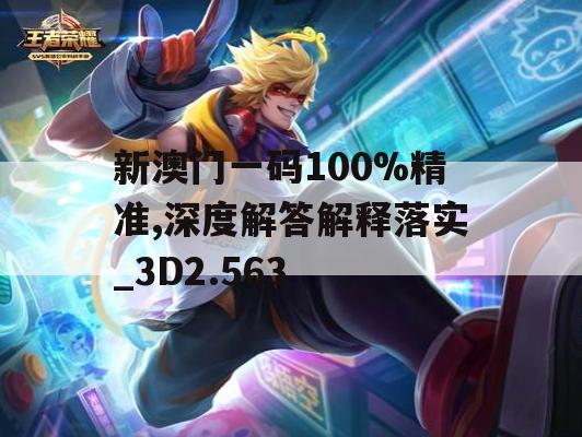 新澳门一码100%精准,深度解答解释落实_3D2.563